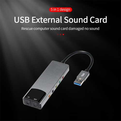 Adaptador conversor de áudio para placa de som de alumínio para notebook 2