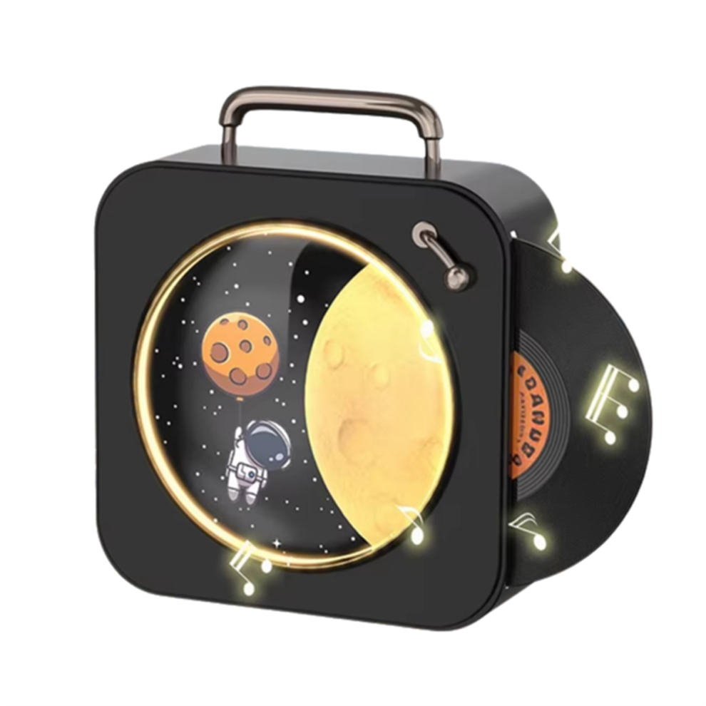 Vintage Bluetooth Vinyl Record Small Stereo Home CD Player Black-image-OPC-PJ7X6W7-NEW