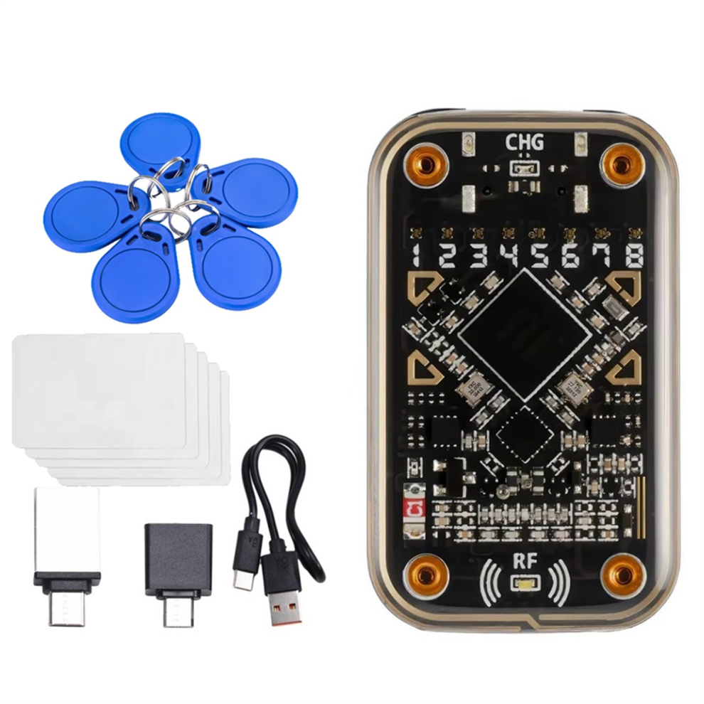 Rfid-Lezer + 5Xuid-Sleutelhanger 5Xcuid-Kaart Compatibel Met Nfc-Lees- En Schrijffunctie-image