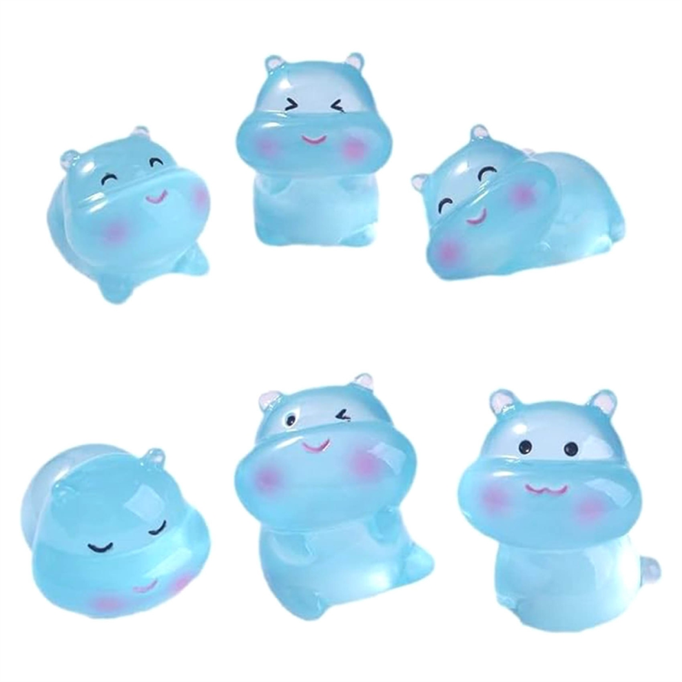 Pezzi Di Mini Ippopotami Luminosi In Resina, Per Giocattoli, Decorazioni E Artigianato