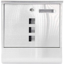 Stainless Steel Lockable Letterbox, Wall Mounted Outdoor Post Box with Waterproof Design and Viewing Windows