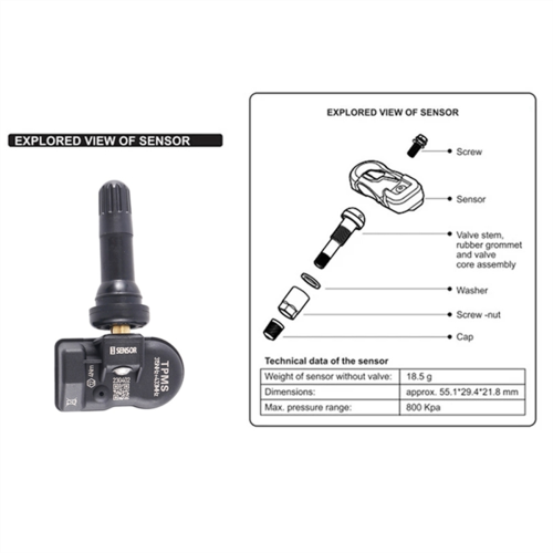 Sensor de presión de neumáticos TPMS programable para Autel TS408, TS508 y ITS600 1