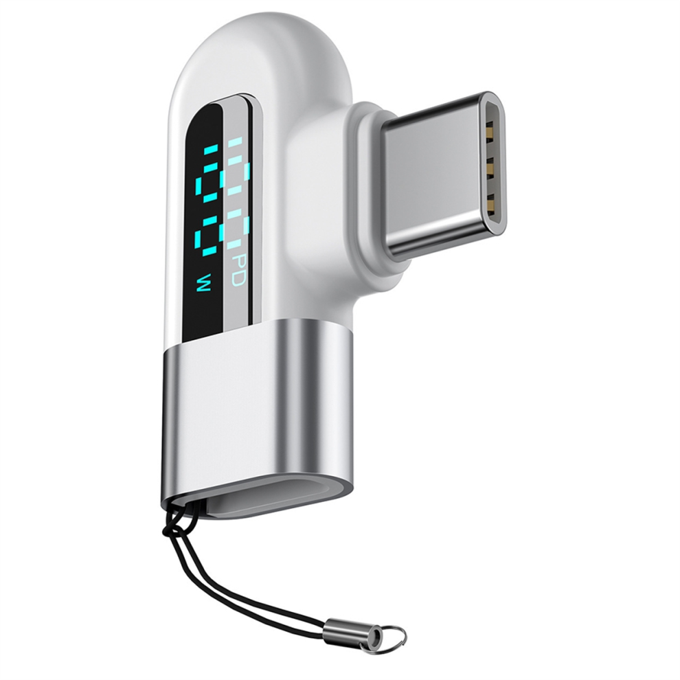 Adattatore Usb C Con Display Digitale Da 120 W Tipo C A Tipo C, Argento-image