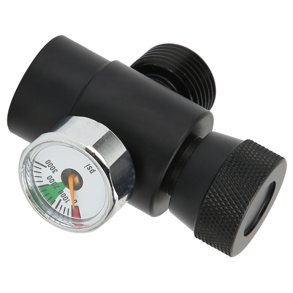Black Cga320 Co2 Refill Adapter With 3000Psi Gauge Tr21-4 For Secure Connection 5081340716030