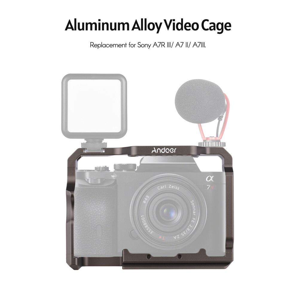 Aluminum Camera Cage Rig For A7r Iii/ A7 Ii/ A7iii, 14.5X10.5x5.5cm 3481340716405