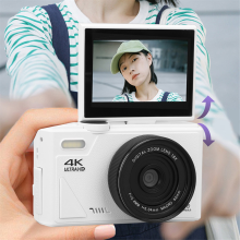 Retro Digital Camera 64MP Stabilization Video Pause Function White