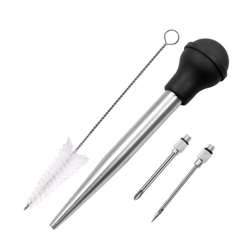 Efficient Turkey Baster Injector Needle Stainless Steel Brush Set for Enhanced Cooking Experience