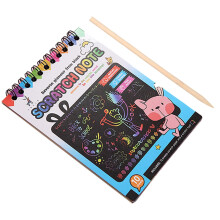 Scratch Paper Art Set for Kids, 50 Colorful Scratch Sheets, Creative Graffiti Coloring Book, Craft Supplies for Birthdays