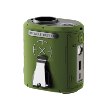 Szybki, turbowentylator wiszący na talię, zewnętrzny powerbank USB, zielony