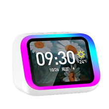 Intelligente Bluetooth-klokluidspreker met groot scherm, wit