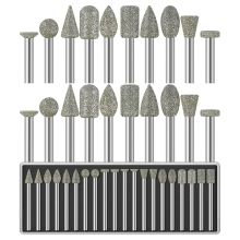 20 stk. diamantslibebor, 60 grit, 1/8 tomme skaft
