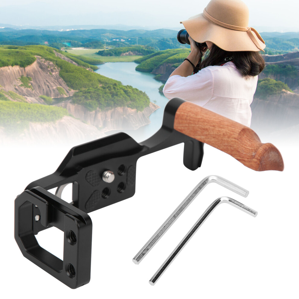 Aluminium Quick Release L Plate For Olympus Em10 Iv Camera With Wooden Handle 9311340722783