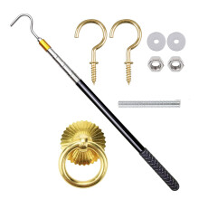 Loft Ladder Pull Down Hook Replacement Set with Stainless Steel and Copper Accents for Easy Installation and Compatibility