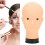 Mannequin Head for Makeup Training Bald Black Base Wig Display No Makeup 16