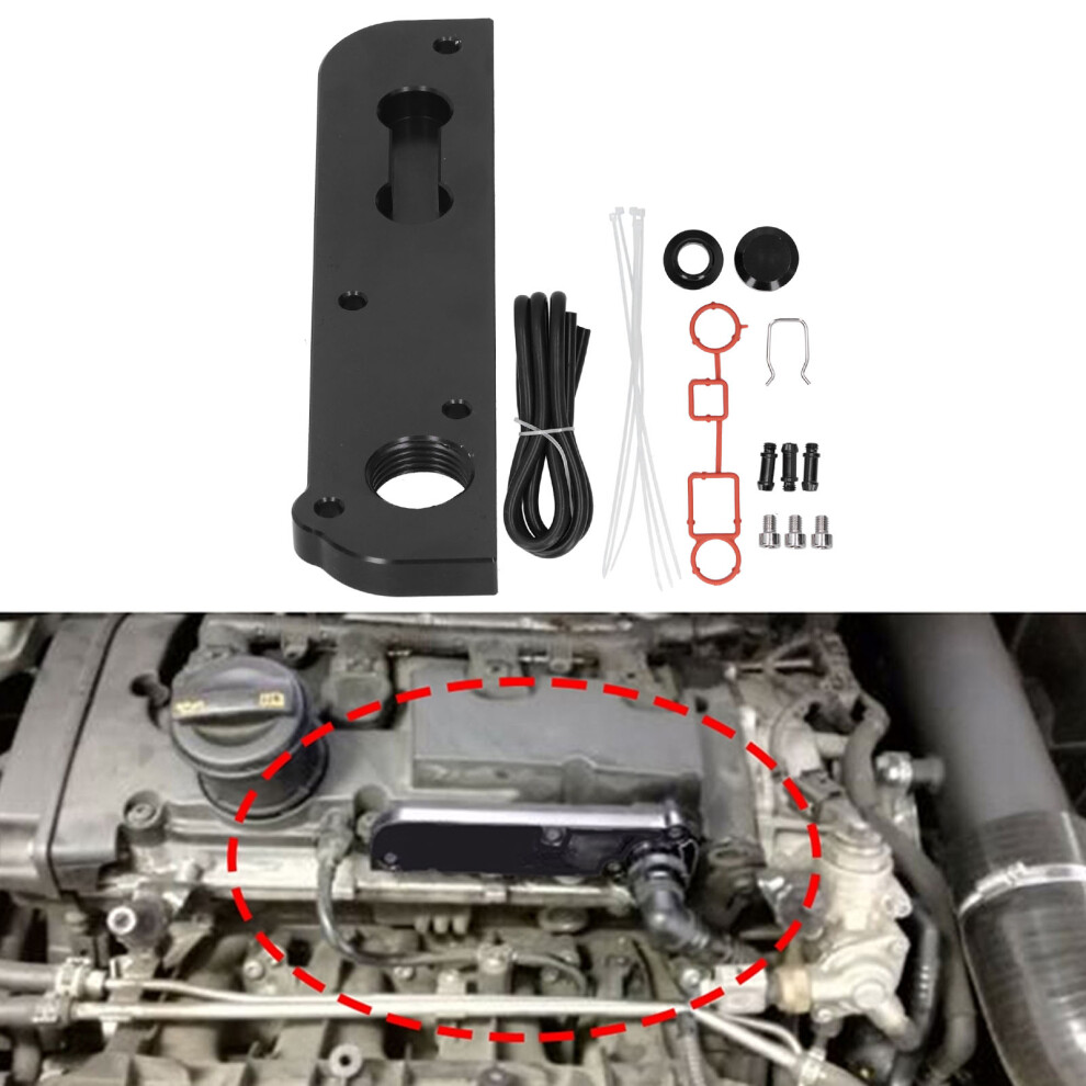 Pcv Delete Kit For Audi 2.0T Fsi Engines Rubber Aluminum Black 8731340723732