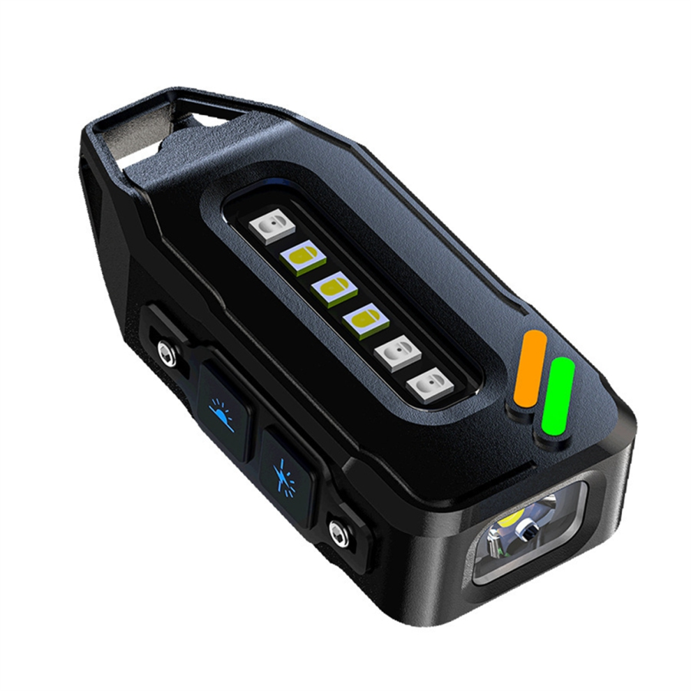 Mini Portachiavi Cob Multifunzionale Con Luce Di Emergenza E Ricarica Usb-image