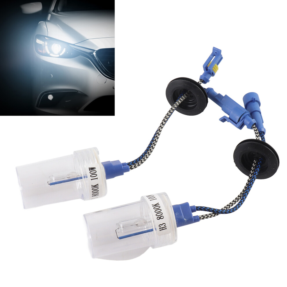 2 Pack Hid Xenon Head Bulbs 100W 8000K 6800Lm For H3 Socket Headlamps Light 9301340724191
