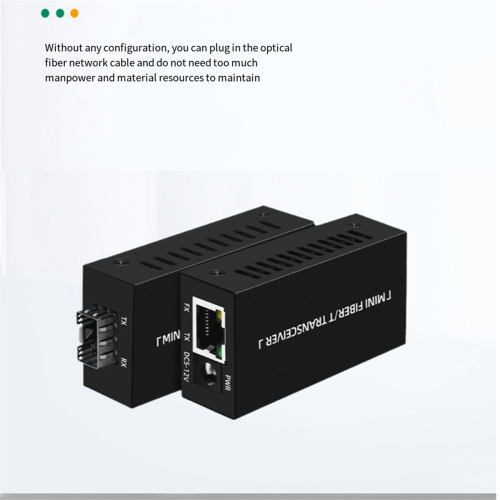 Mini fiberoptisk switch, 1000/100 Mbp SFP konverter, transceiver 1