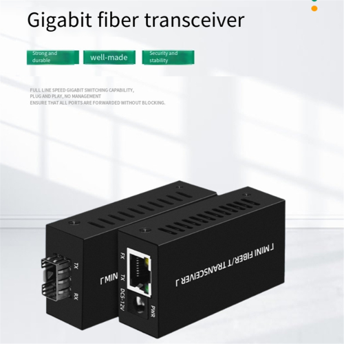Mini fiberoptisk switch, 1000/100 Mbp SFP konverter, transceiver 2