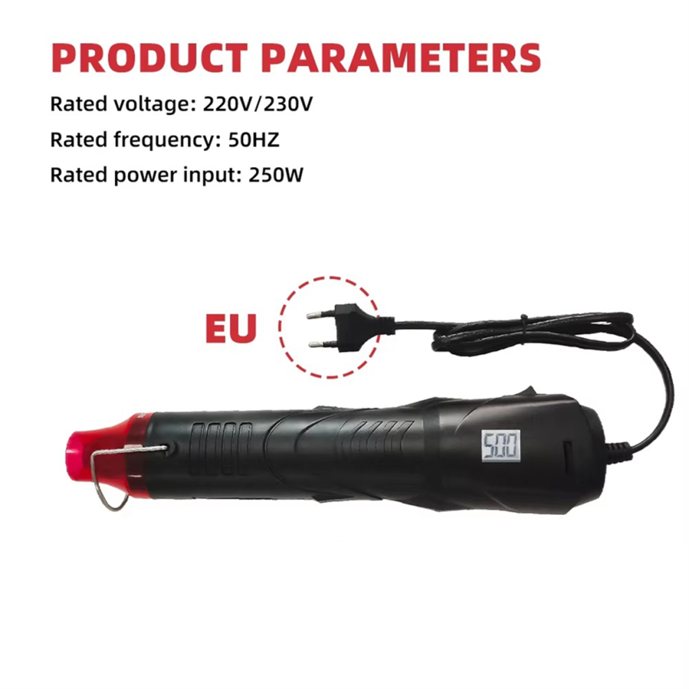 Soplador De Aire Caliente Con Pantalla De Temperatura Para Envoltorio De Pvc/RetráCtil (Enchufe Ue)-image