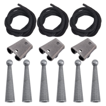 Bolo Tie-accessoireset met ronde schuif en getextureerde punt, zwarte draad A