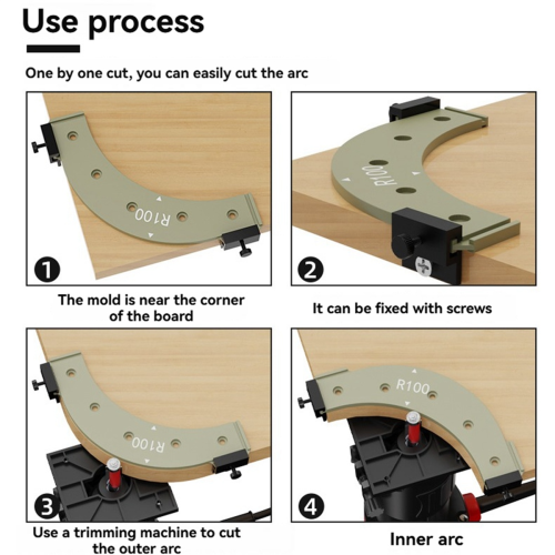 Woodworking Radius Corner Jig Template R250 1