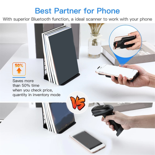 2D Back Clip Bluetooth Barcode Scanner Portable Reader 1