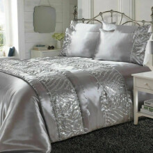 Luxuries Crystal Shimmer Diamante Duvet Sheet & Pillow Case (Double)