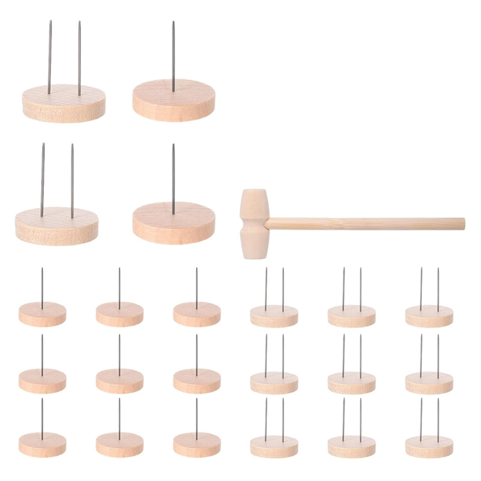 24 Pezzi Di Base Per Bambole In Legno All'uncinetto Per Bambole Figurative-image