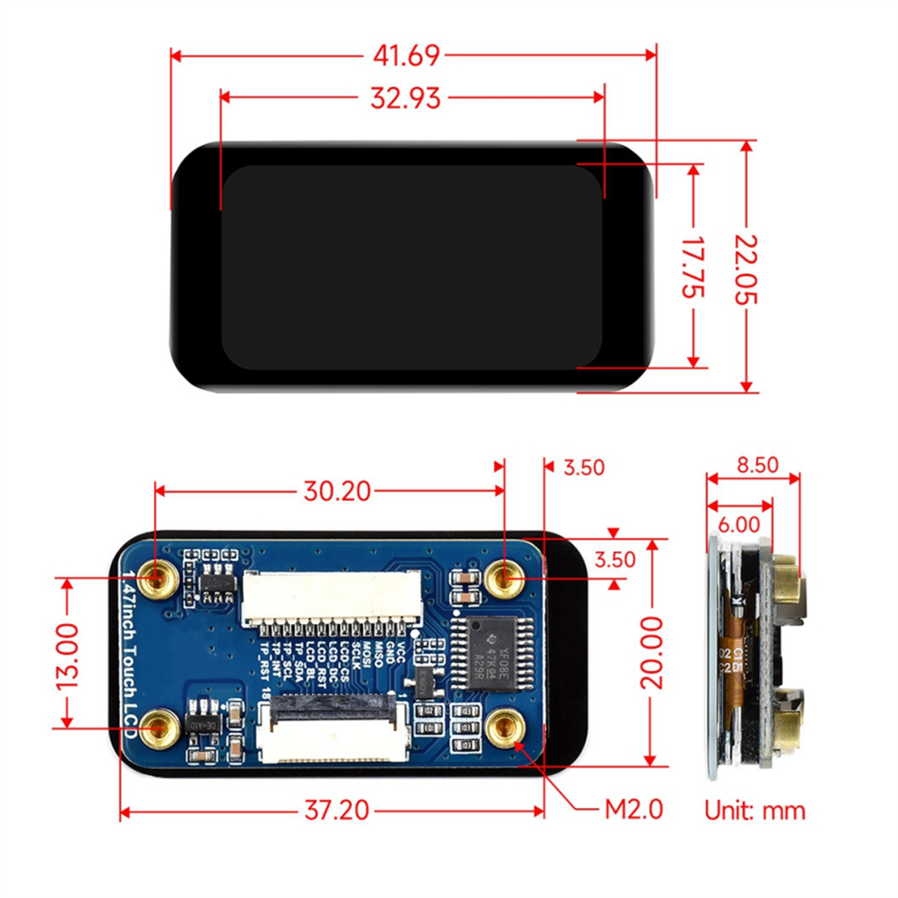 Modulo Display Lcd Raspberry Pi Da 1,47 Pollici Con Schermo Ips 172X320-image
