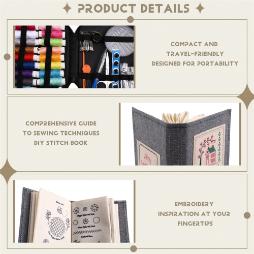 DIY Stitch Book with Tool Set,for Beginners,Embroidery Gift,B 1
