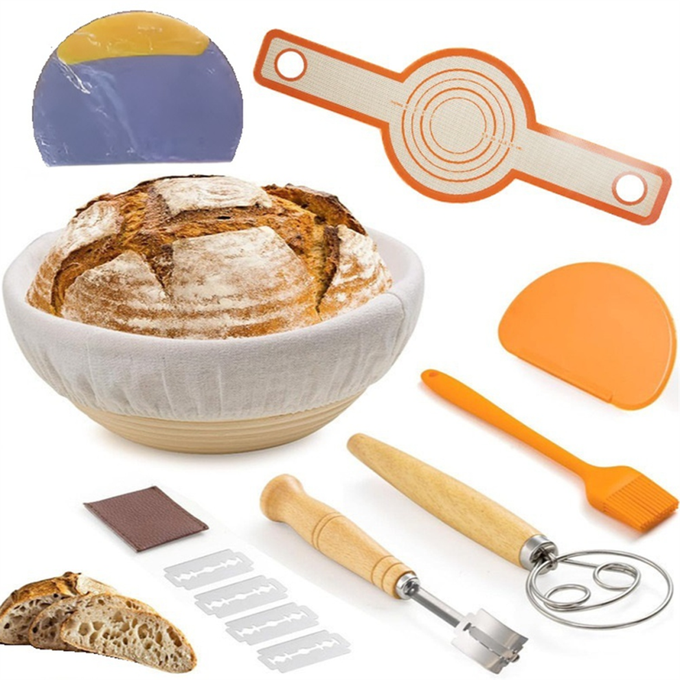 Coltello Da Rifilatura, Cestino Da Lievitazione Rotondo, Sbattitore Per Uova, Raschietto Per Impasto-image