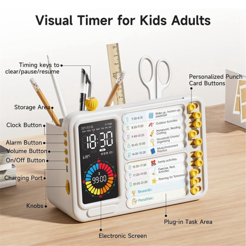 Visueller Timer für Kinder und Erwachsene, ADHS-Timer mit Planungstafel 1
