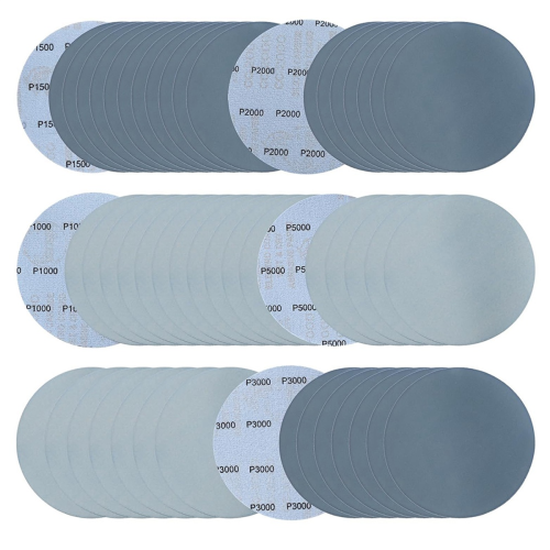 Lixas úmidas e secas de 6 pol. com velcro, grãos 1000/1500/2000/3000/5000