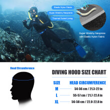 3mm Neoprene Diving Hood Wetsuit Cap Water Sports Black M/L/XL