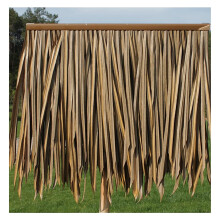 Plastic Simulation Straw Roof Hotel Wooden House Decoration - Durable Furry Thatch Tile in Yellow, 4-Piece PE Fire Retardant Material