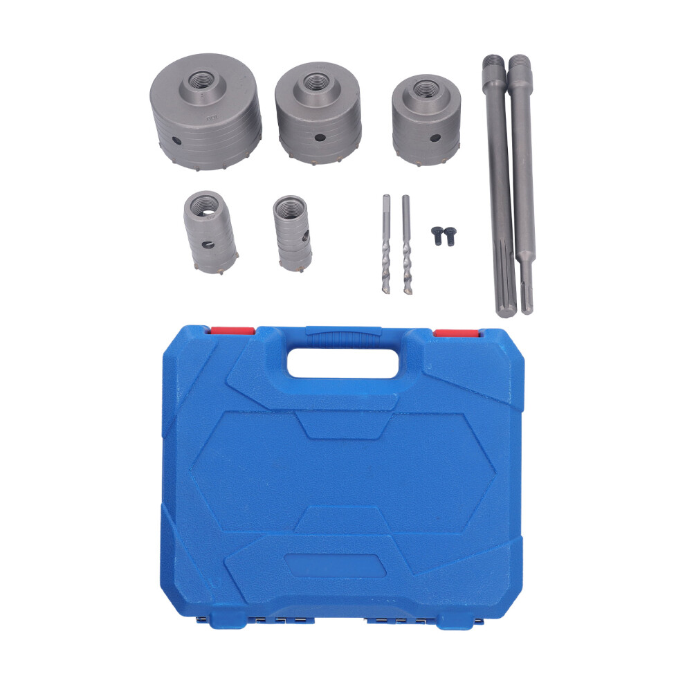 9Pcs Concrete Hole Saw Kit 30‑100mm Cement Masonry