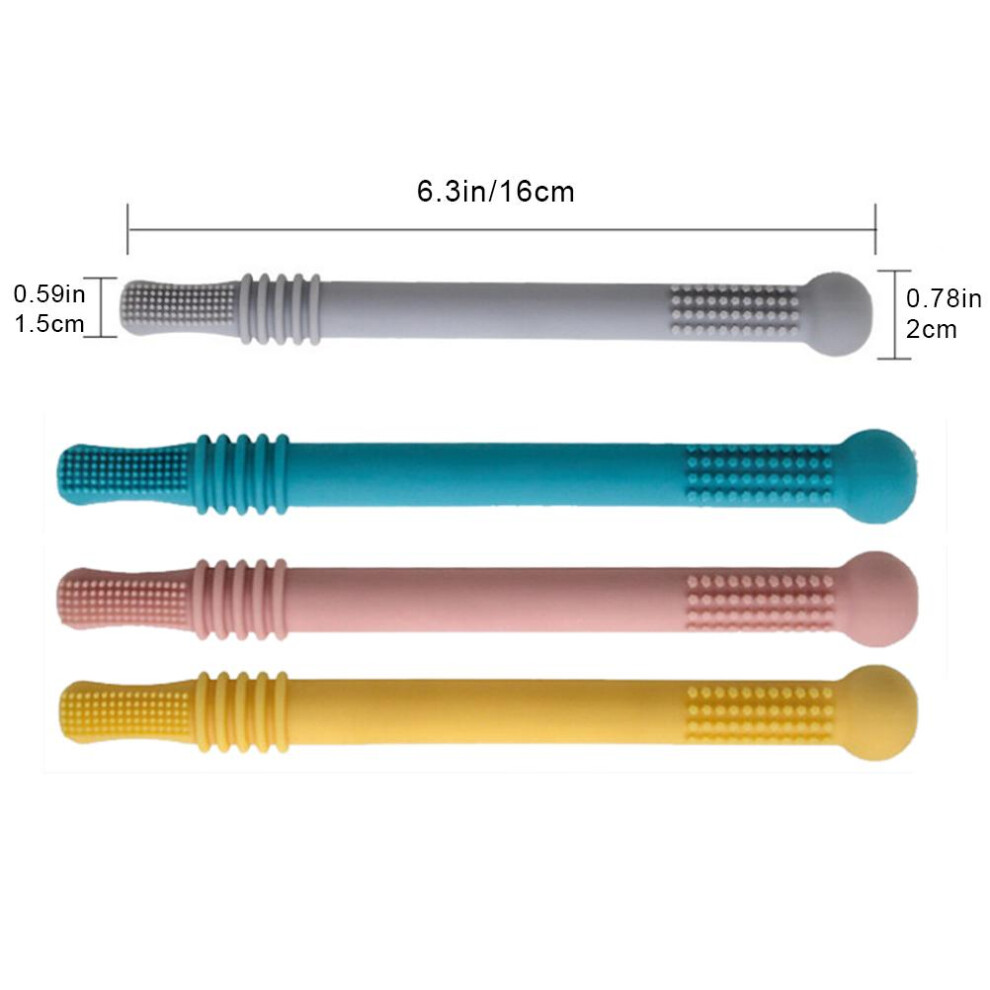 Silicone Baby Teether Tubes Chew Straw Toy for Infant Toddler 6-18 Months