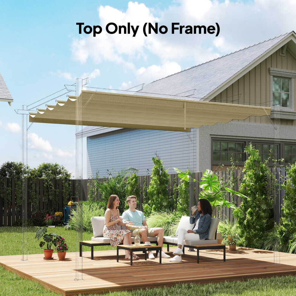 Outsunny 3.5X2.6 M Pergola Cover Replacement For 4X3 M Frame, Beige