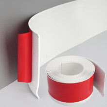 PVC Soft Skirting Board Self-Adhesive 10 cm x 3 m Flexible Trim for Kitchen Bathroom Living Room White