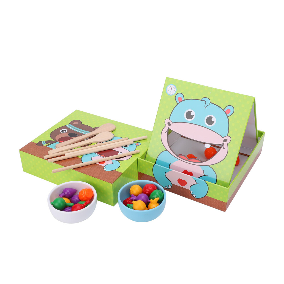 Wooden Feeding Game Spoon & Chopstick Set for Kids 36+ Months