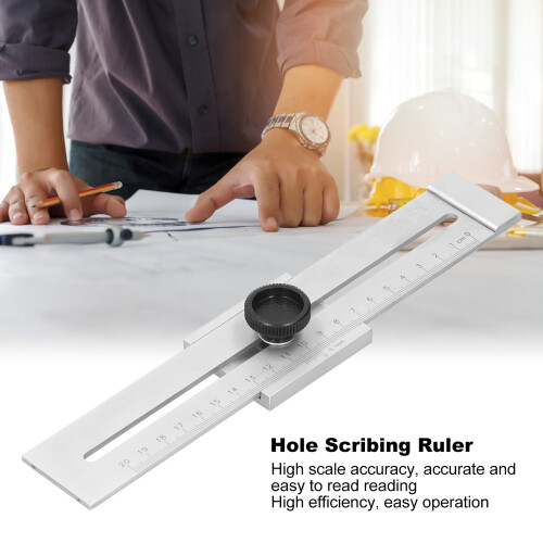 0200mm Carpentry Scribe Ruler with ABS Knob for Precision Marking 2