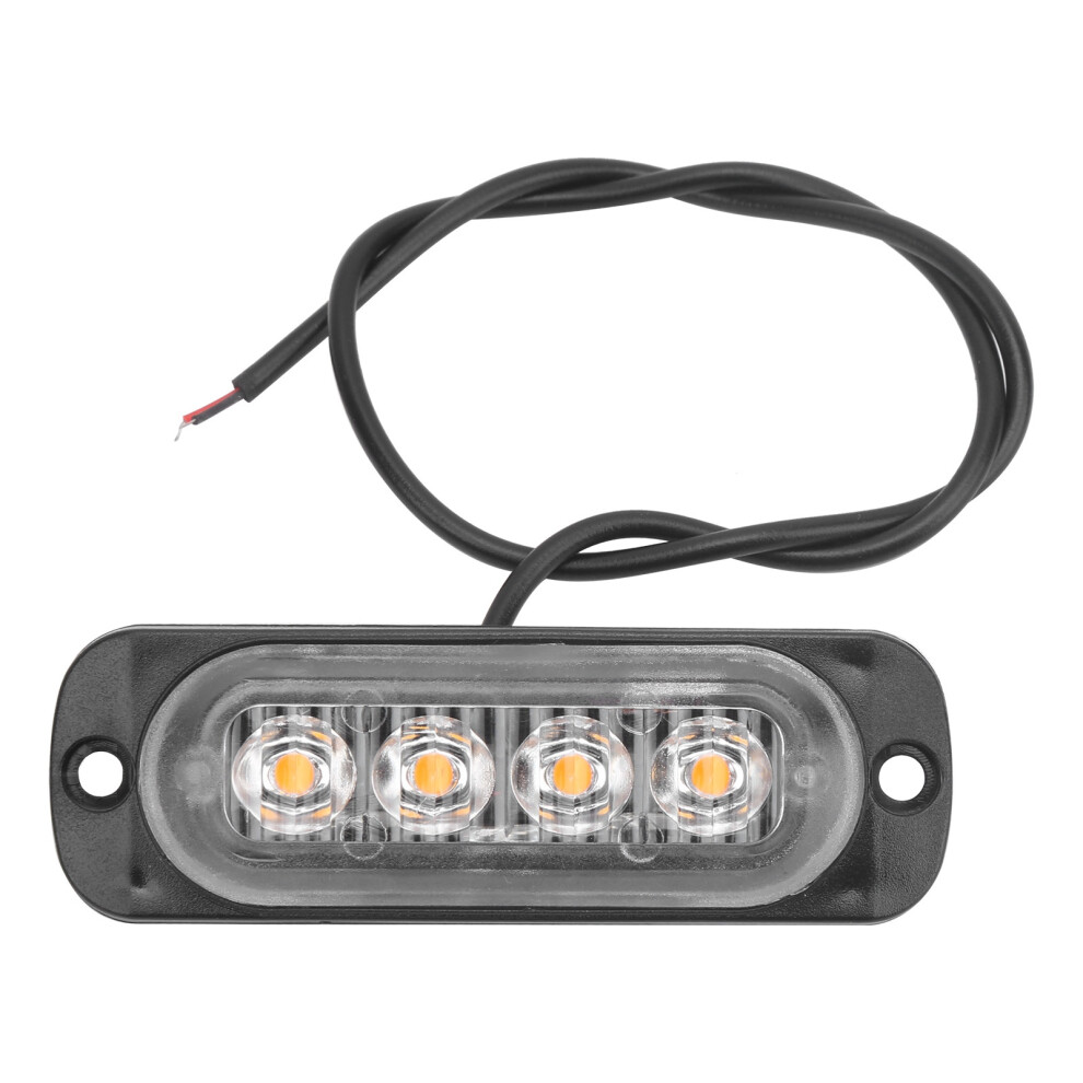12V 4Led Side Warning Lamp Ipx4 Waterproof For Cars & Trucks Yellow 5011340744788