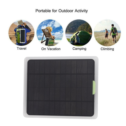 Panel solar 10W USB Tipo C 22x18cm ABS negro 2