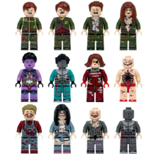 (8pcs-B) 24pcs Zombie building block humanoid profession Minifigure Kid Toy Gift