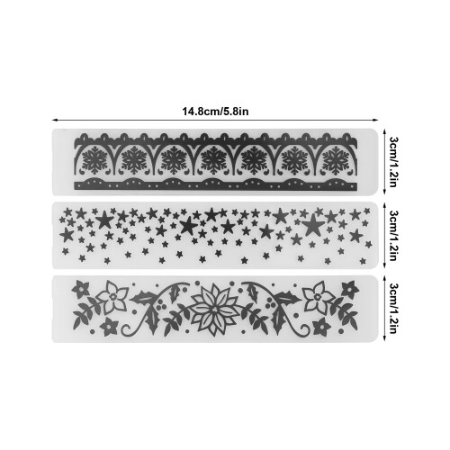 9Pcs Embossing Folder Set for Paper Crafts, 14.8x3cm 2