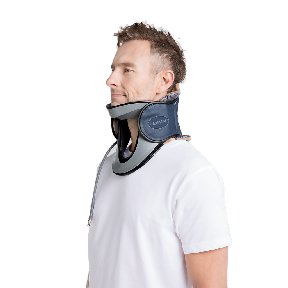 Blue Inflatable Cervical Collar Neck Traction Device, Adjustable,