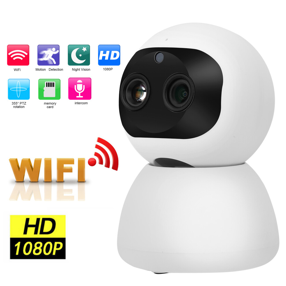 1080P Wifi Ptz Camera Dual Lens 2ÂWay Audio Night Vision Security Cctv 4121340752018