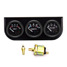 Dreifach-Anzeige-Set 2 Zoll (52 mm) 3-in-1 Voltmeter, Wassertemperaturmesser, Öldruckmesser Universal für 12V Autos