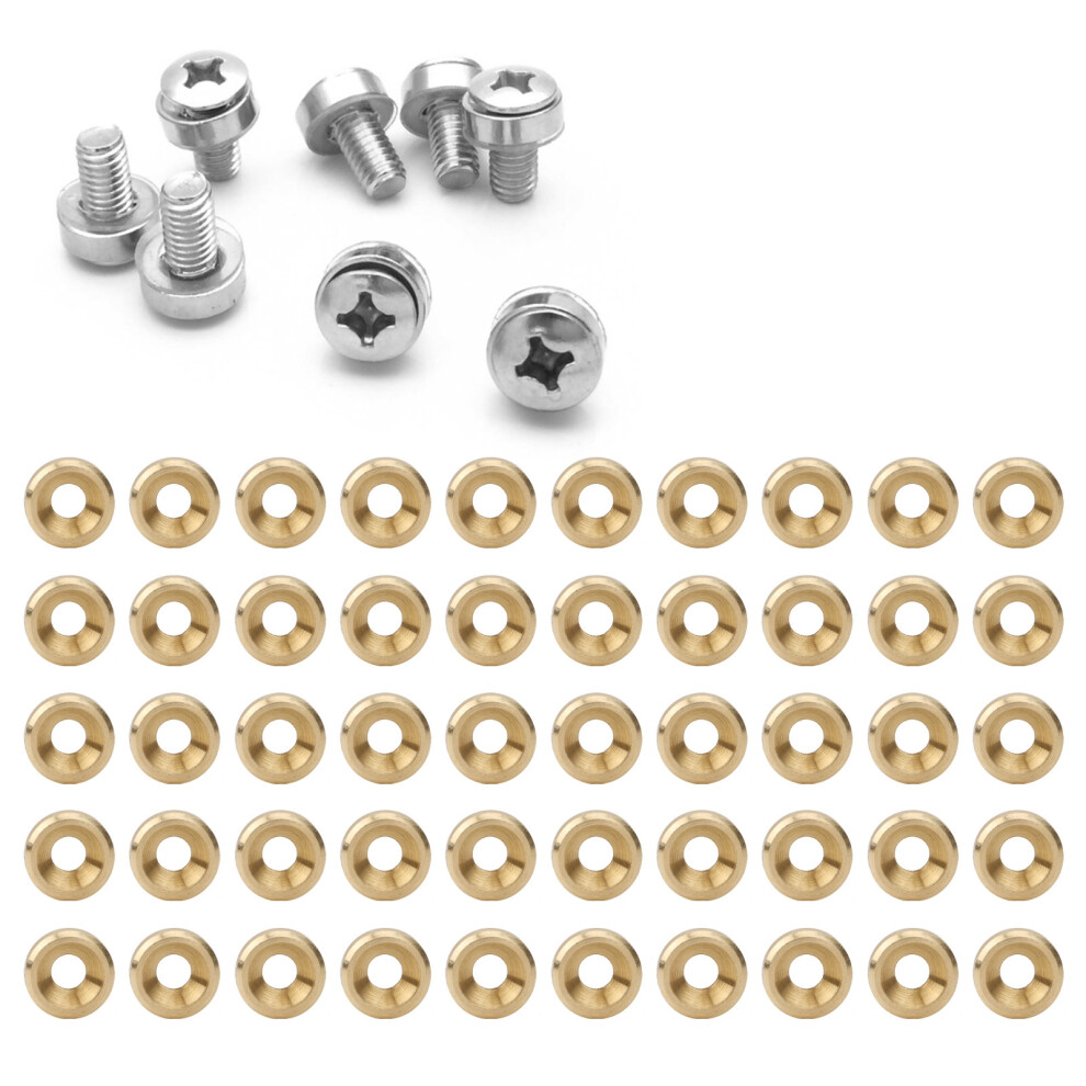 50Pcs M6 Pure Copper Cnc Countersunk Flat Head Screw Washers Gasket Set 7651340754196